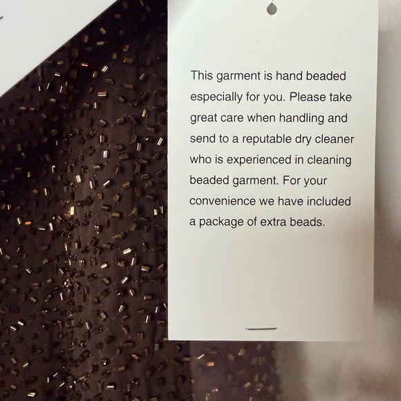 New Bieff Basix Dress Size 12 Brown Silk Beaded Sheath Cocktail Party $365 NWT - Picture 6 of 10